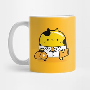 yellow cat doctor profession Mug